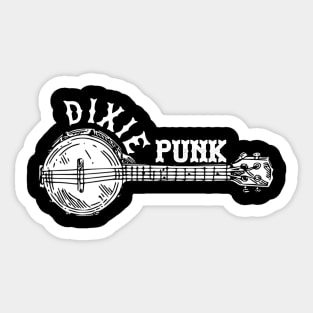 DixiePunk Banjo (Black & White 2) Sticker